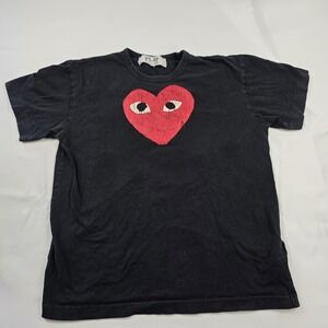 Comme Des Garcons Play Shirt Mens XL Black Red Heart Graphic Tee Made In Japan